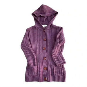 Calvin Klein plum purple knitted hooded sweater XS